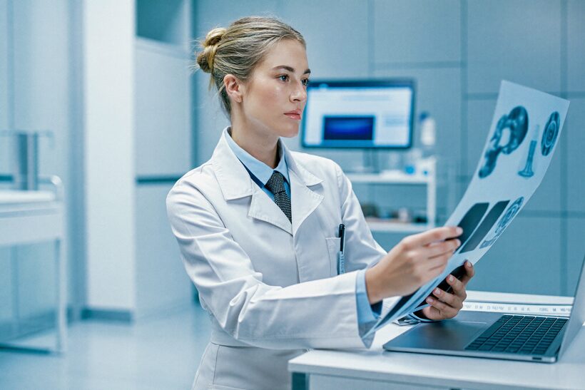 Medico che utilizza il gestionale in ambulatorio
